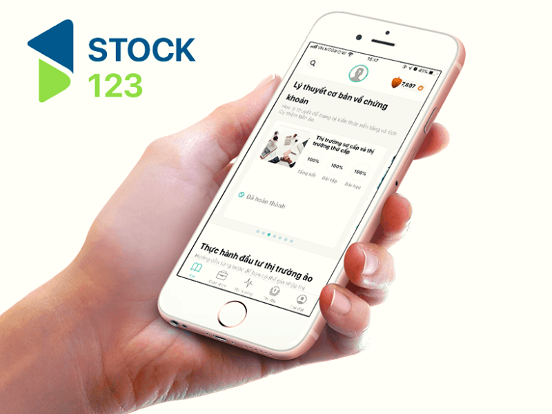 Giao diện Phần mềm chơi chứng khoán ảo trên điện thoại của Stock123