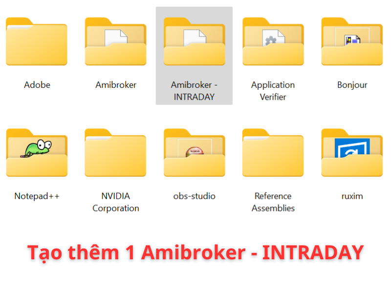 Copy thêm một files Amibroker thành Amibroker – INTRADAY
