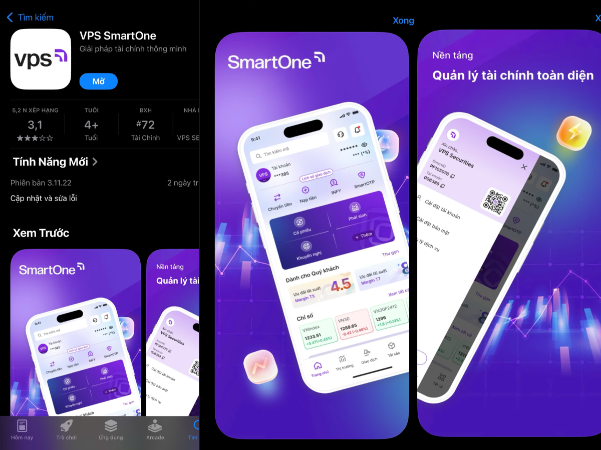Download APP VPS Smartone trên điện thoại để tiến hành hoàn thiện hợp đồng mở tài khoản chứng khoán VPS IOS ANDROID
