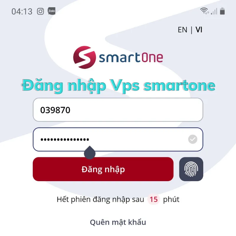 Đăng nhập Smartone để xác thực tài khoản chứng khoán VPS