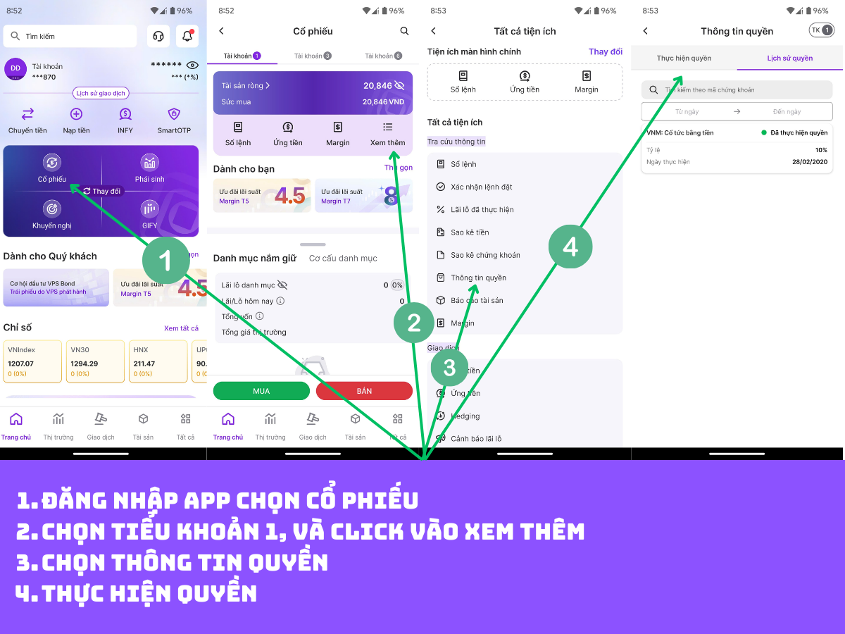 Cách đăng ký quyền mua cổ phiếu tại VPS trên App VPS Smartone Mobile