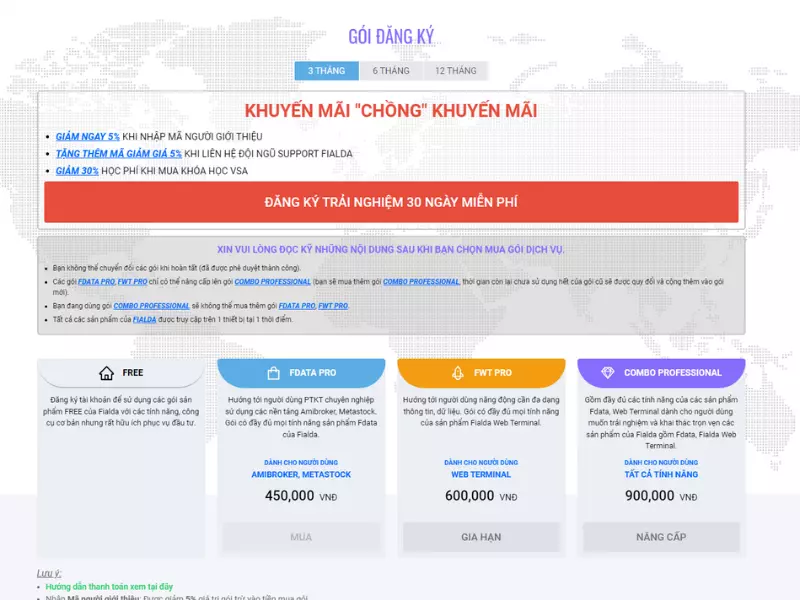 Lựa chọn gói gia hạn của Fialdata