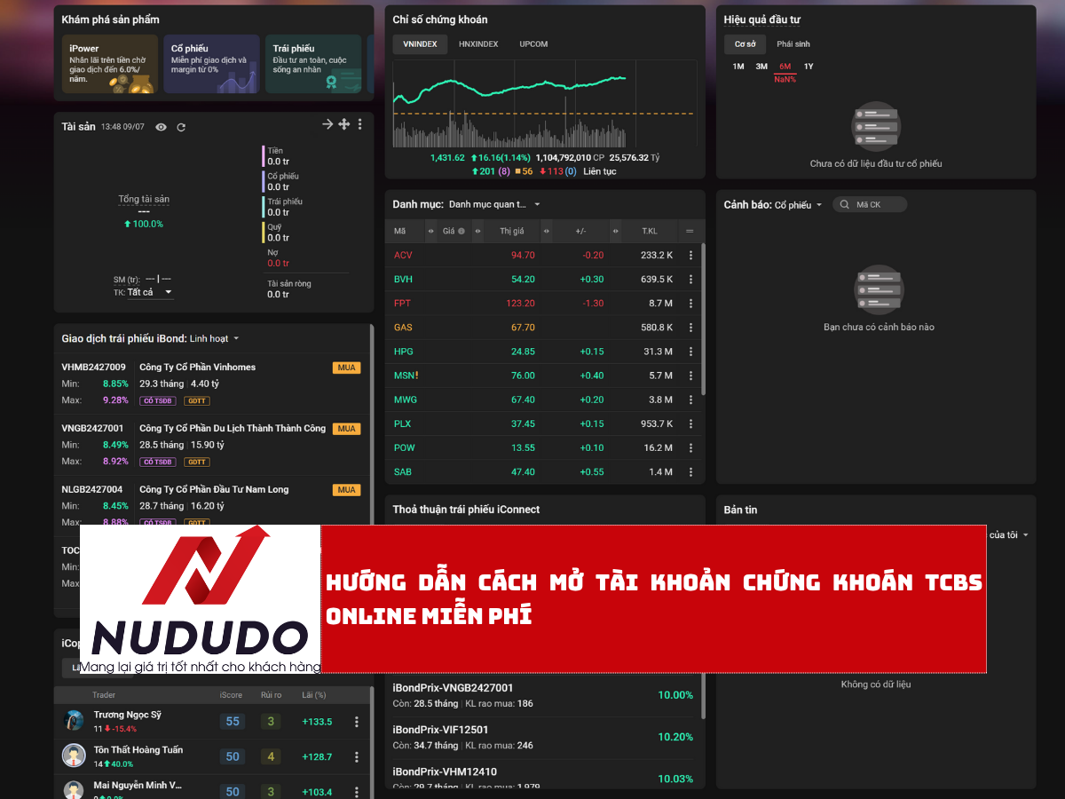 Hướng dẫn cách mở tài khoản chứng khoán TCBS Online miễn phí